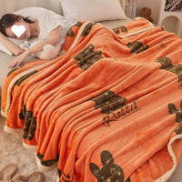 HKM-976083 Cozy Coral Flannel Milk Velvet Blanket in Various Sizes and Stylish Patterns