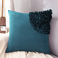 HKM-976211 Three-Dimensional Suede Plush Pillowcase 45x45CM – Available in Shrimp Powder, Brick Red, Mint Green, Ink Blue, Yellow