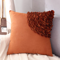 HKM-976211 Three-Dimensional Suede Plush Pillowcase 45x45CM – Available in Shrimp Powder, Brick Red, Mint Green, Ink Blue, Yellow