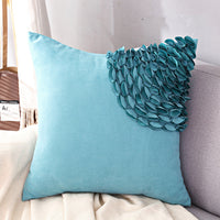 HKM-976211 Three-Dimensional Suede Plush Pillowcase 45x45CM – Available in Shrimp Powder, Brick Red, Mint Green, Ink Blue, Yellow