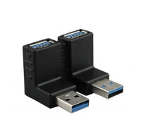 HKM-976275 90-Degree L-Shaped USB 3.0 Male to Female Adapter for Data Transfer and Charging
