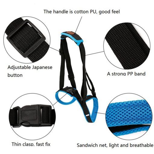 HKM-976275 Pet Leg Harness Support Belt for Dogs - Adjustable Sandwich Mesh in Blue, Sizes S, M, L, XL