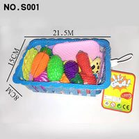 HKM-976339 Kids Plastic Fruit and Vegetable Cutting Playset - Simulation Cooking Toy for Ages 3+