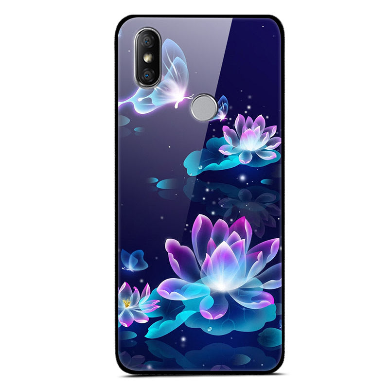 HKM-976339 Stylish Painted Glass Case for Red Rice S2 - Durable, Waterproof, and Scratch-Resistant