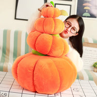 HKM-976531 Funny Pumpkin Plush Pillow - Soft PP Cotton, 30cm & 40cm Options, Ideal Halloween Decor