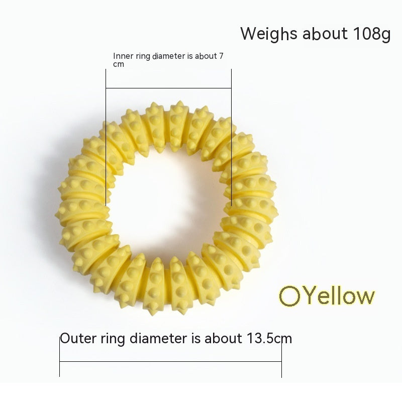 HKM-976531 Pet Foam Ring Toy for Dogs - Anti-Bite Molar Chew in Blue, Pink, Yellow