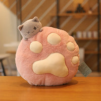 HKM-976659 Plush Cat Paw Pillow with Blanket – Cozy Stuffed Animal Quilt for Home Sofa Decor