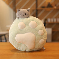 HKM-976659 Plush Cat Paw Pillow with Blanket – Cozy Stuffed Animal Quilt for Home Sofa Decor