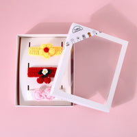 HKM-976787 Pet Hand Knitted Wool Cherry Flower Bow Adjustable Cat Dog Cole Duck Collar Accessories Gift Box