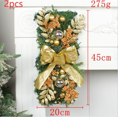 HKM-976851 Christmas Door Curtain with Glowing Upside Down Trees in Multiple Colors