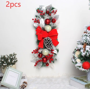 HKM-976851 Christmas Door Curtain with Glowing Upside Down Trees in Multiple Colors