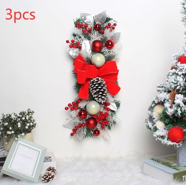 HKM-976851 Christmas Door Curtain with Glowing Upside Down Trees in Multiple Colors