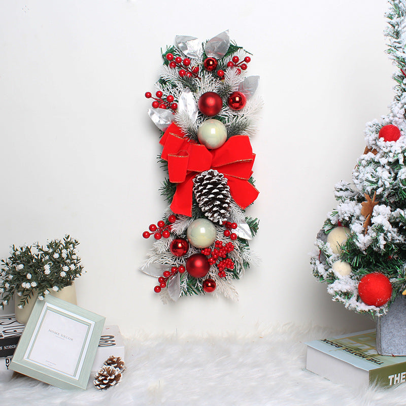 HKM-976851 Christmas Door Curtain with Glowing Upside Down Trees in Multiple Colors
