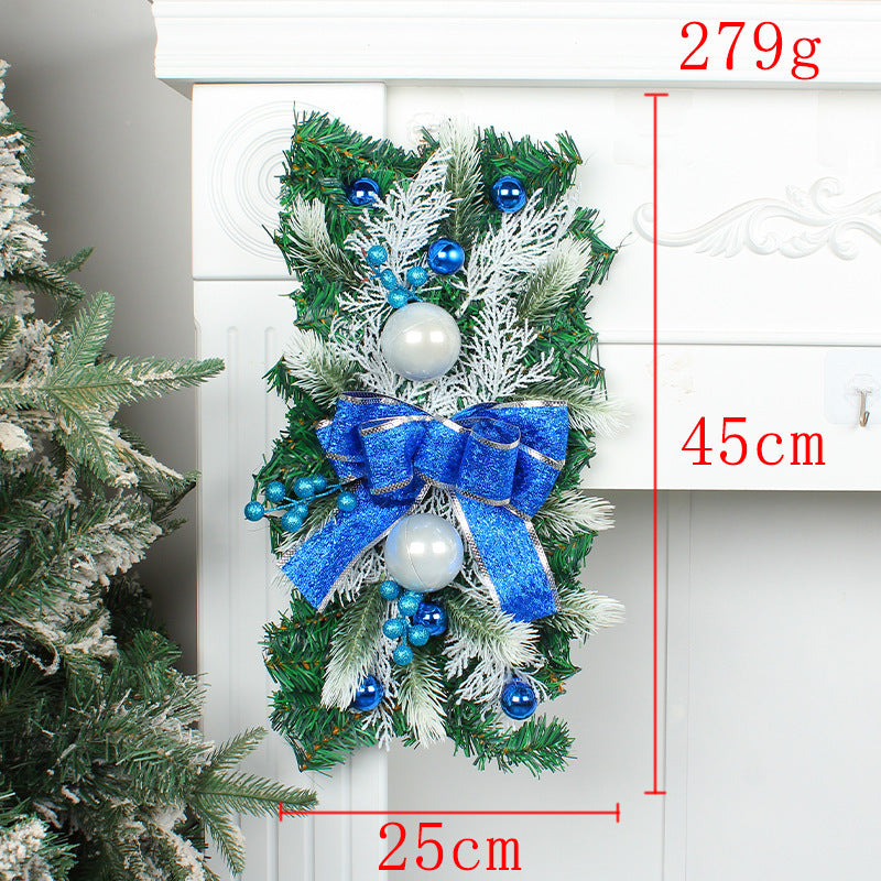 HKM-976851 Christmas Door Curtain with Glowing Upside Down Trees in Multiple Colors