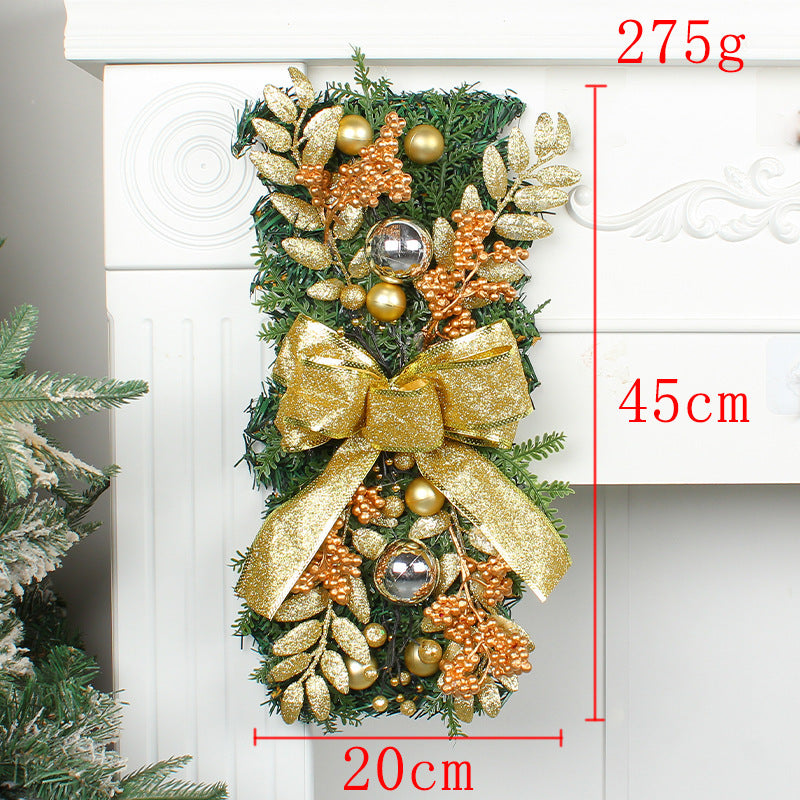 HKM-976851 Christmas Door Curtain with Glowing Upside Down Trees in Multiple Colors