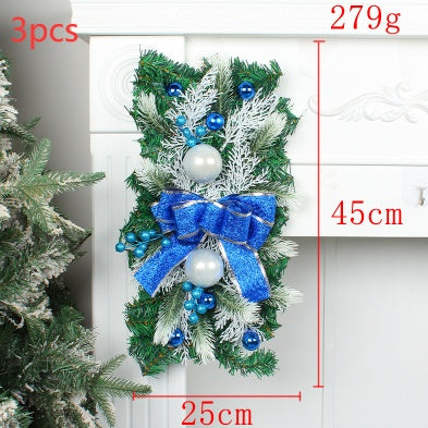 HKM-976851 Christmas Door Curtain with Glowing Upside Down Trees in Multiple Colors