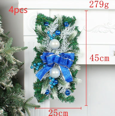 HKM-976851 Christmas Door Curtain with Glowing Upside Down Trees in Multiple Colors