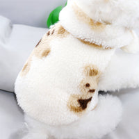 HKM-976851 Cotton Small Dog Scarf Clothes in Gray-Brown and Creamy White, Sizes XS to XL