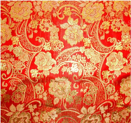 HKM-976915 Floral Jacquard Fabric for Home Decor and Costume Design - 100% Polyester, 150cm Wide