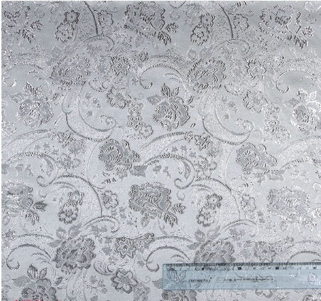 HKM-976915 Floral Jacquard Fabric for Home Decor and Costume Design - 100% Polyester, 150cm Wide