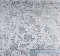 HKM-976915 Floral Jacquard Fabric for Home Decor and Costume Design - 100% Polyester, 150cm Wide