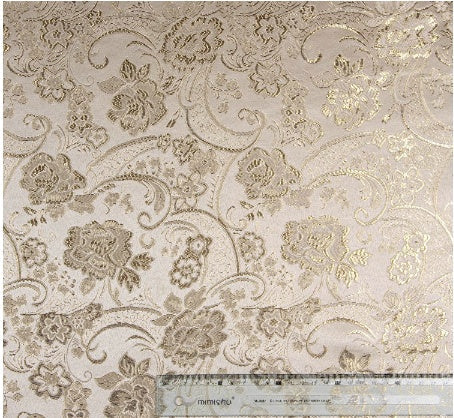 HKM-976915 Floral Jacquard Fabric for Home Decor and Costume Design - 100% Polyester, 150cm Wide