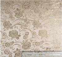 HKM-976915 Floral Jacquard Fabric for Home Decor and Costume Design - 100% Polyester, 150cm Wide