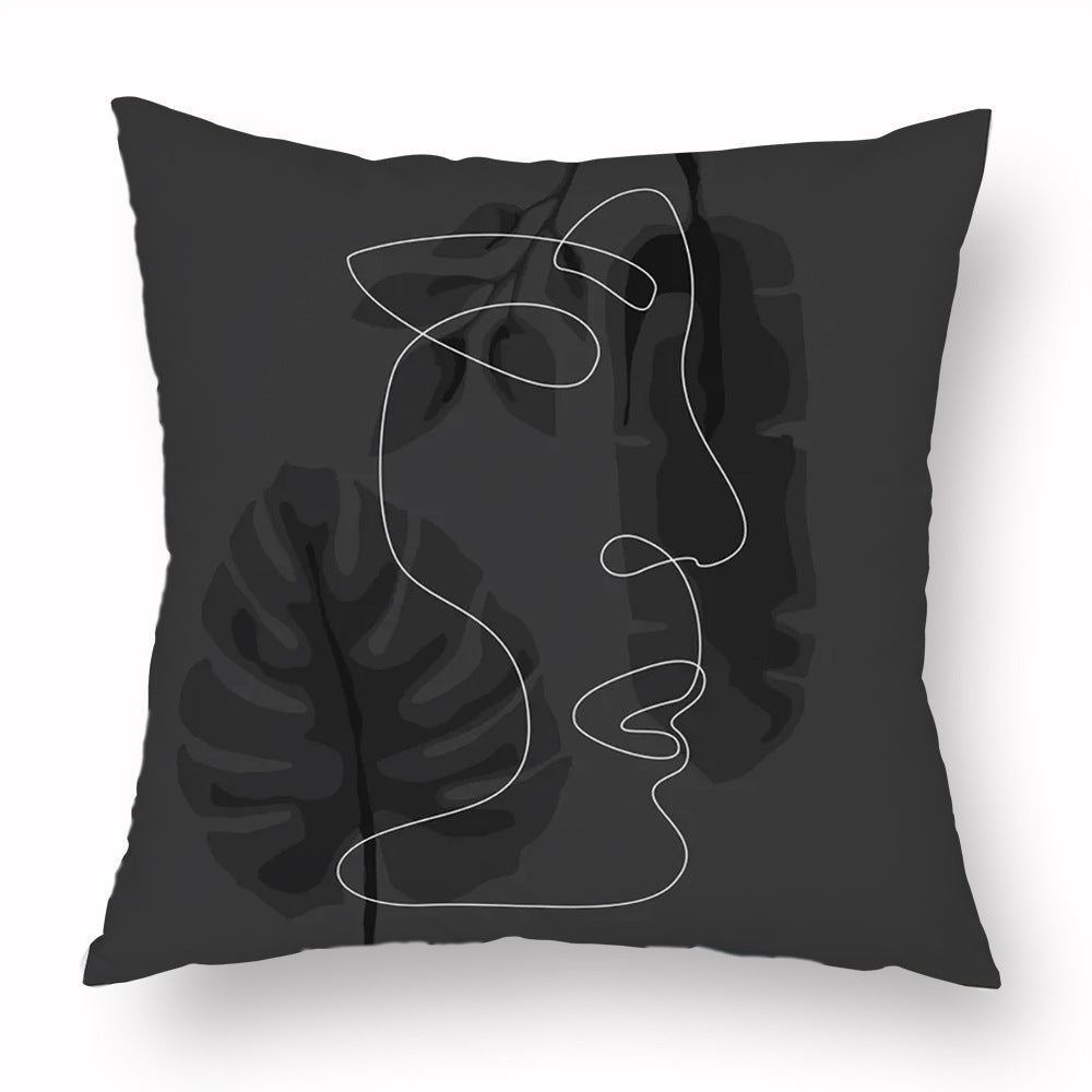 HKM-976915 Modern Simple 45*45CM Polyester Fiber Plush Pillowcase - No Pillow Core