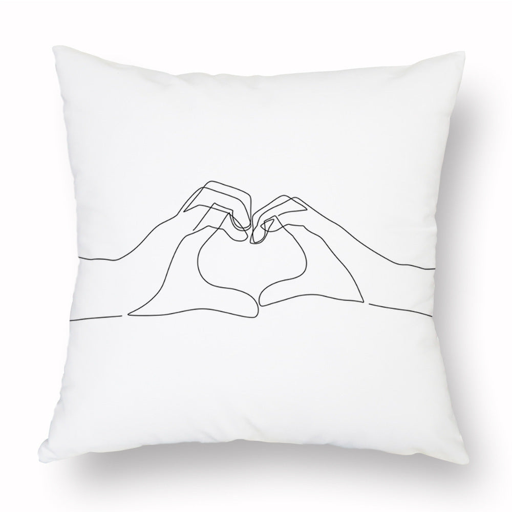 HKM-976915 Modern Simple 45*45CM Polyester Fiber Plush Pillowcase - No Pillow Core