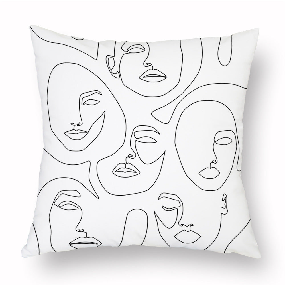 HKM-976915 Modern Simple 45*45CM Polyester Fiber Plush Pillowcase - No Pillow Core