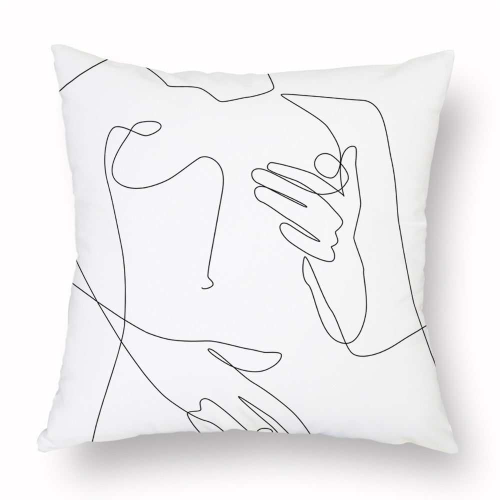 HKM-976915 Modern Simple 45*45CM Polyester Fiber Plush Pillowcase - No Pillow Core