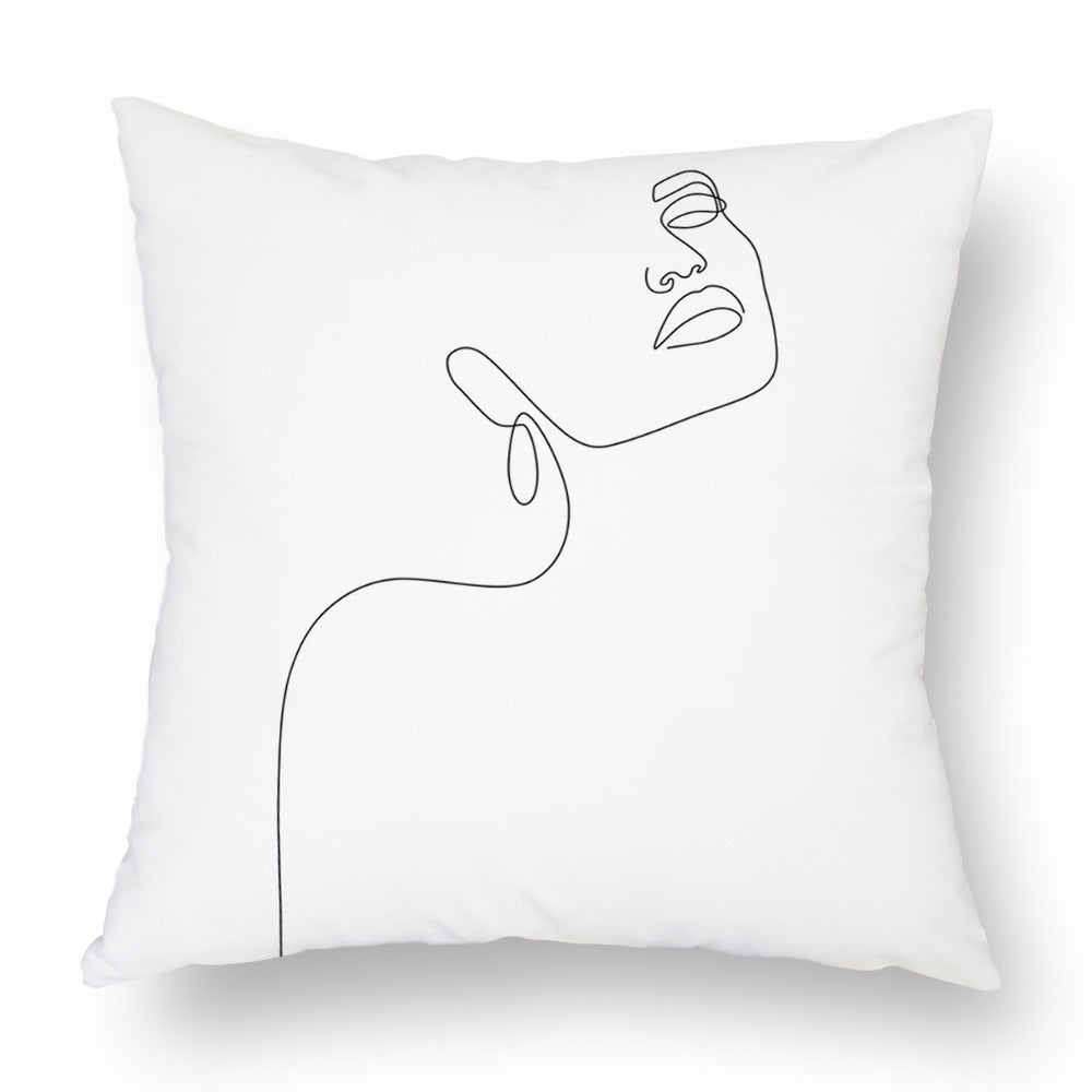 HKM-976915 Modern Simple 45*45CM Polyester Fiber Plush Pillowcase - No Pillow Core