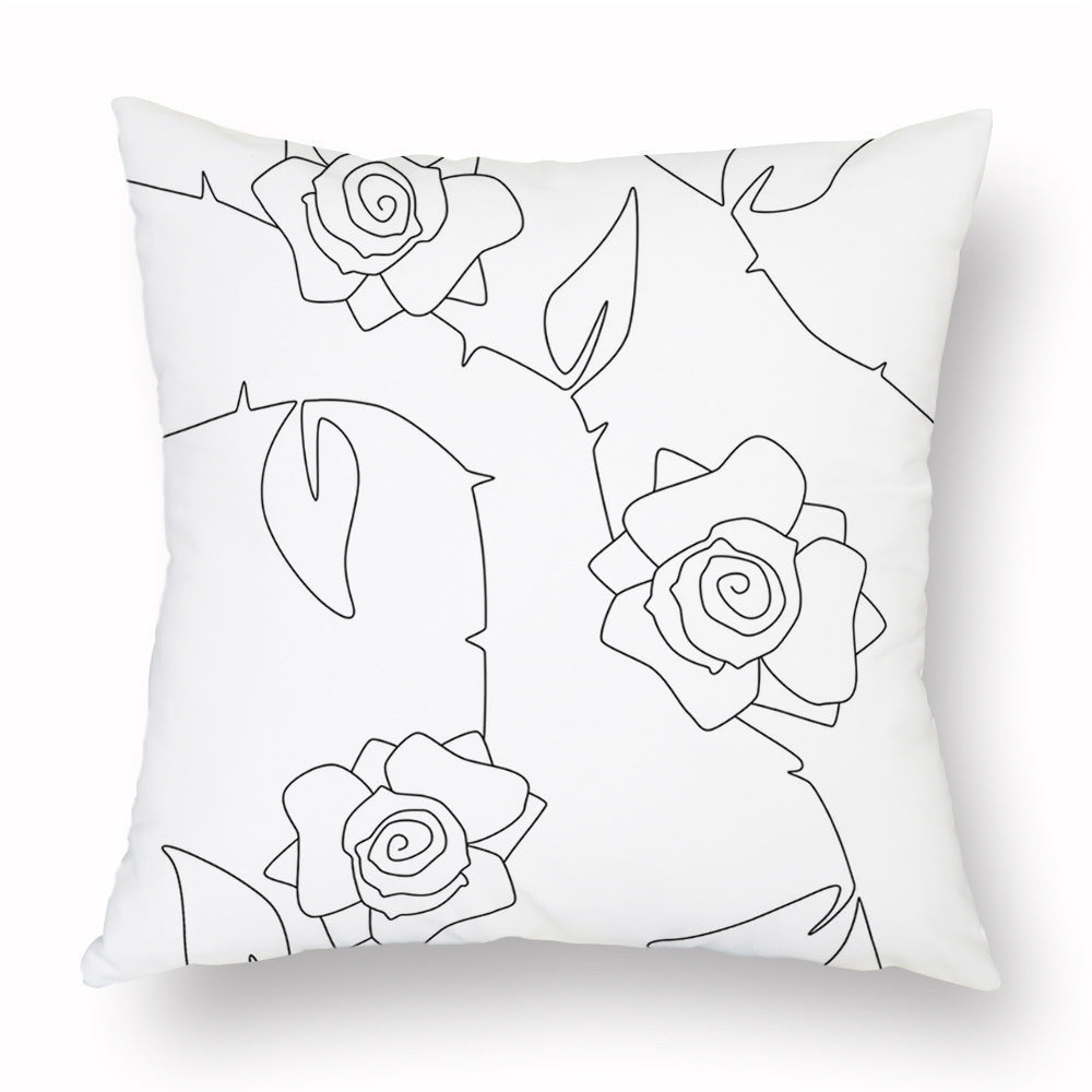 HKM-976915 Modern Simple 45*45CM Polyester Fiber Plush Pillowcase - No Pillow Core