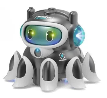 HKM-977235 Electric Crawling Octopus Toy with Music and Light - Mechanical Obstacle Avoidance for Children