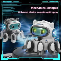 HKM-977235 Electric Crawling Octopus Toy with Music and Light - Mechanical Obstacle Avoidance for Children