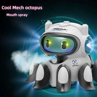 HKM-977235 Electric Crawling Octopus Toy with Music and Light - Mechanical Obstacle Avoidance for Children