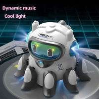 HKM-977235 Electric Crawling Octopus Toy with Music and Light - Mechanical Obstacle Avoidance for Children