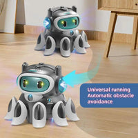HKM-977235 Electric Crawling Octopus Toy with Music and Light - Mechanical Obstacle Avoidance for Children