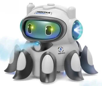 HKM-977235 Electric Crawling Octopus Toy with Music and Light - Mechanical Obstacle Avoidance for Children
