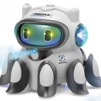 HKM-977235 Electric Crawling Octopus Toy with Music and Light - Mechanical Obstacle Avoidance for Children