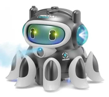 HKM-977235 Electric Crawling Octopus Toy with Music and Light - Mechanical Obstacle Avoidance for Children