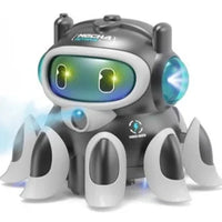 HKM-977235 Electric Crawling Octopus Toy with Music and Light - Mechanical Obstacle Avoidance for Children