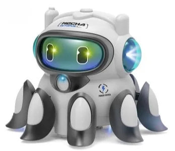 HKM-977235 Electric Crawling Octopus Toy with Music and Light - Mechanical Obstacle Avoidance for Children