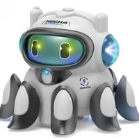 HKM-977235 Electric Crawling Octopus Toy with Music and Light - Mechanical Obstacle Avoidance for Children