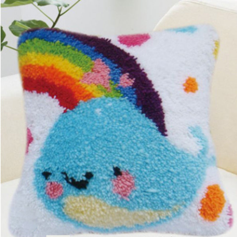 HKM-977235 Wool Three-Dimensional Cartoon Cross Stitch Pillow Cover, 40x40cm, DIY Material Kit