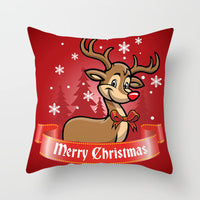 HKM-977299 Christmas-Themed Digital Print Pillowcase - 45x45cm Polyester Cushion Cover with Peach Skin Fabric