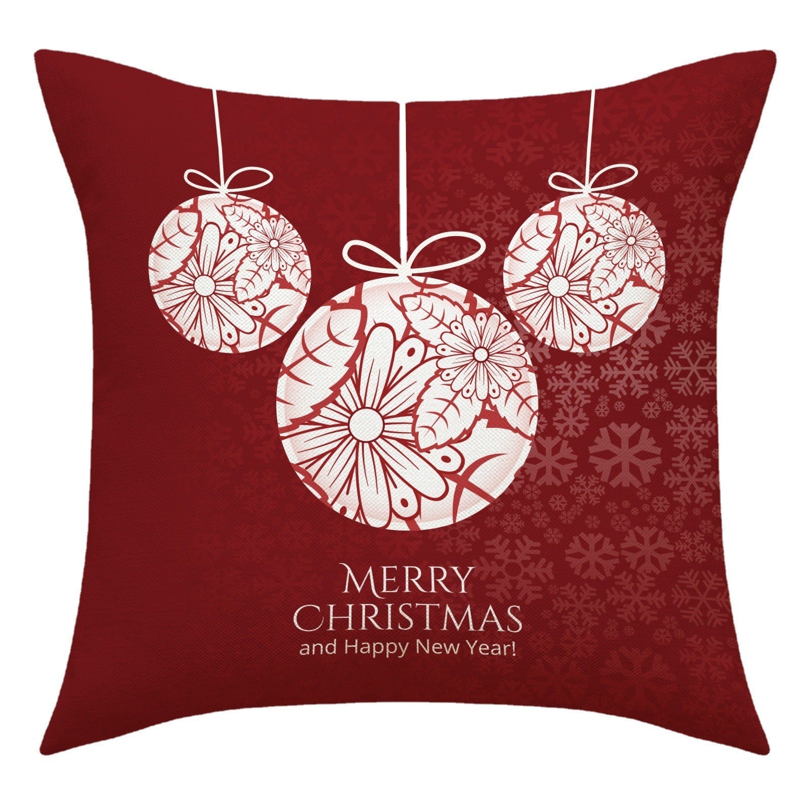 HKM-977363 Christmas Snowman Elk Pillow Cover, 45x45cm, Plant and Flower Design, PP Cotton Filled