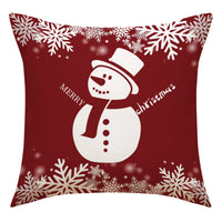 HKM-977363 Christmas Snowman Elk Pillow Cover, 45x45cm, Plant and Flower Design, PP Cotton Filled