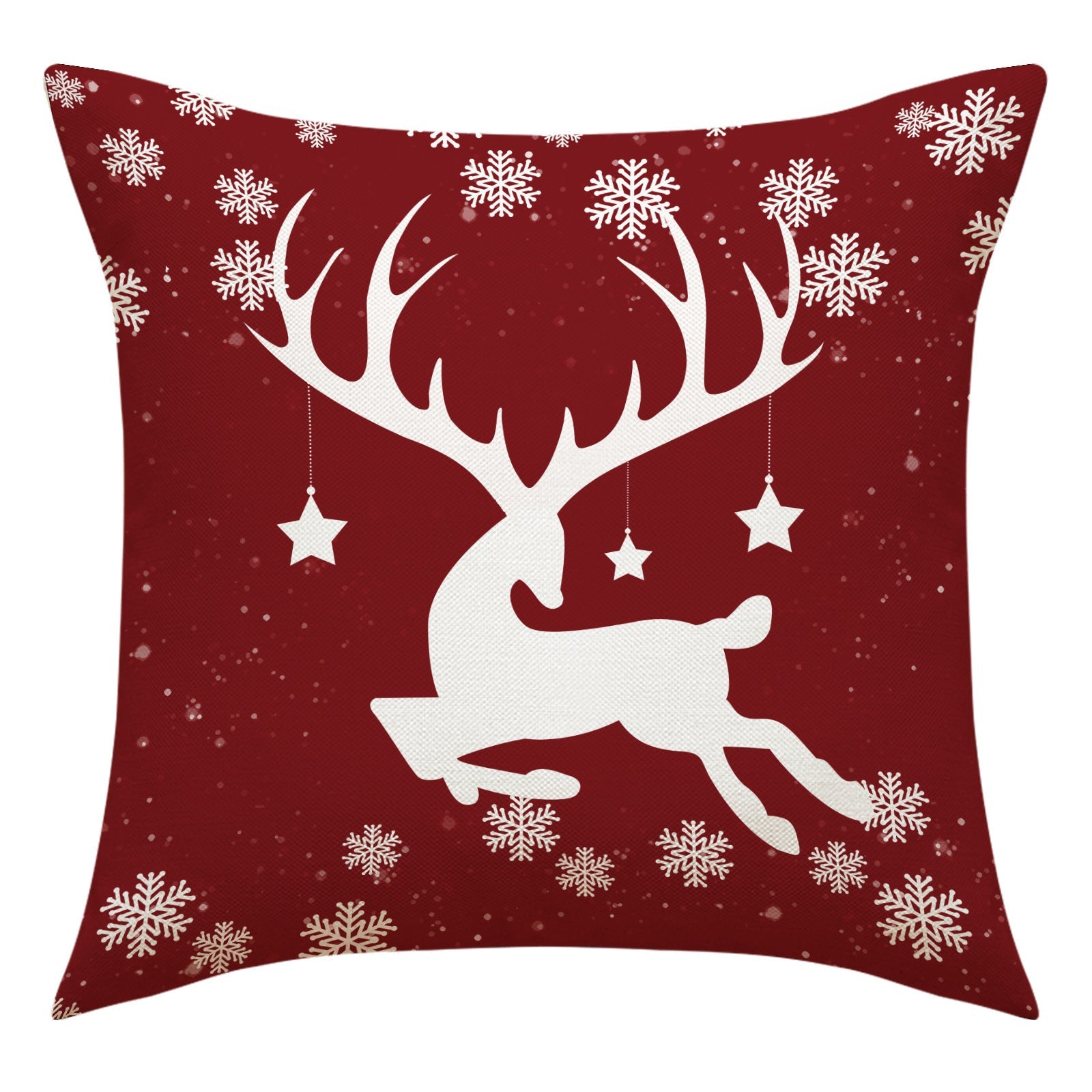 HKM-977363 Christmas Snowman Elk Pillow Cover, 45x45cm, Plant and Flower Design, PP Cotton Filled