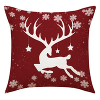 HKM-977363 Christmas Snowman Elk Pillow Cover, 45x45cm, Plant and Flower Design, PP Cotton Filled